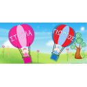 Αυτοκόλλητη ετικέτα, Αερόστατα (Για δίδυμα),  με όνομα και ημερομηνία