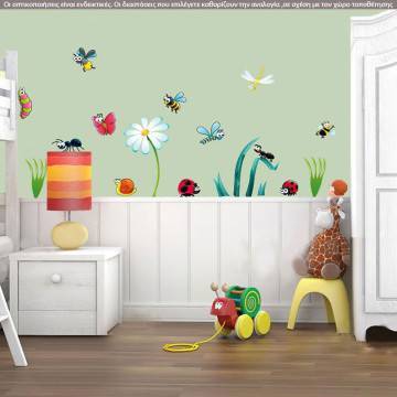 Αυτοκόλλητο τοίχου Πεταλούδα, πασχαλίτσα, μελισσούλα, μυρμηγκάκι, Bugs, μεγάλη συλλογή