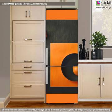 Αυτοκόλλητο ψυγείου Abstract orange II