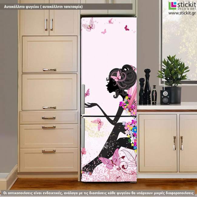 Αυτοκόλλητο ψυγείου Flower Fairy pink