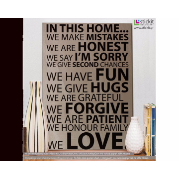 Wooden sign In this home