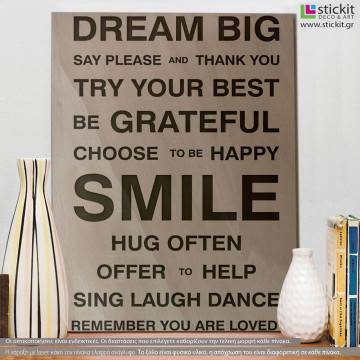 Ξύλινη πινακίδα Dream big