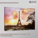 Canvas print Paris sunset, side