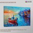 Canvas print Mykonos evening, side
