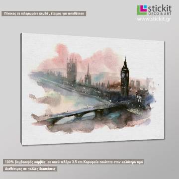 Canvas print London watercolors Framed canvas View 1 2