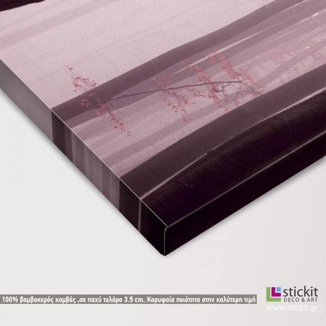 Foggy autumn day into the forest,  πίνακας σε καμβά, λεπτομέρεια