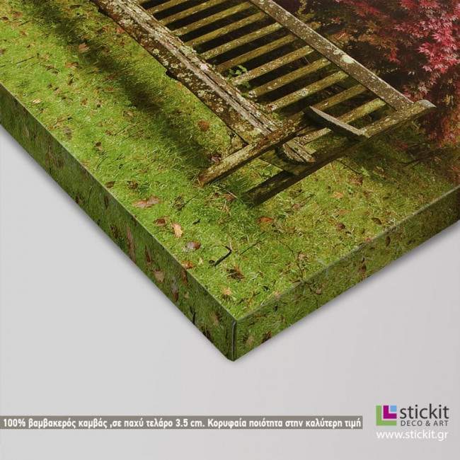 Canvas print Forest bench, detail