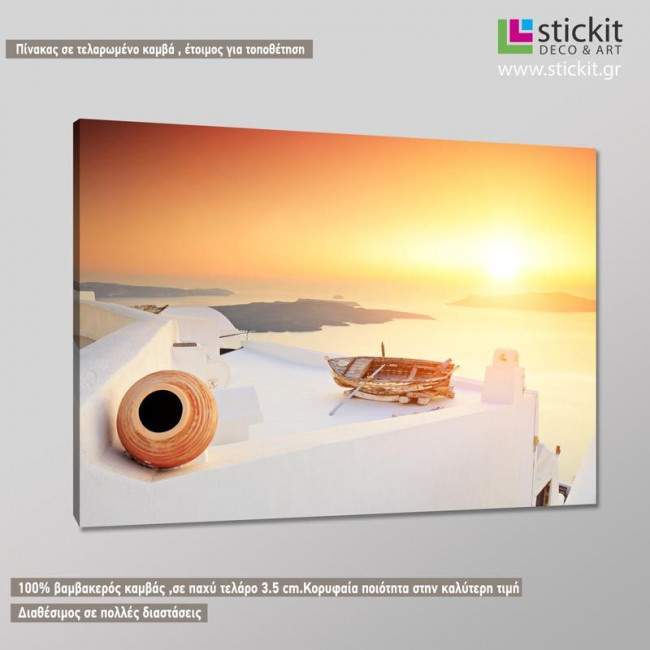 Canvas print Santorini trip, side