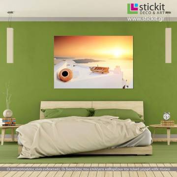 Πίνακας σε καμβά Ταξίδι στη Σαντορίνη