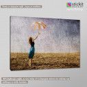 Umbrella at field,  πίνακας σε καμβά, κοντινό