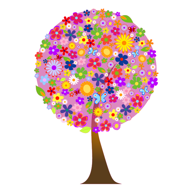 Wall stickers Flower tree, lilac background