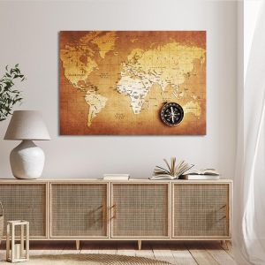 Canvas print World map Framed canvas View 1 2