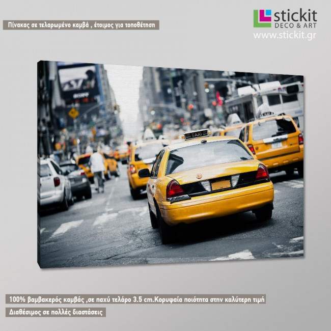 Canvas printNew York, New York cab, side