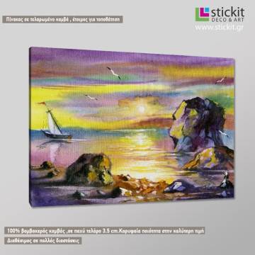 Canvas print Sea landscape at sunset 2