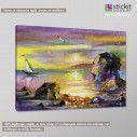 Canvas print Sea landscape at sunset, side