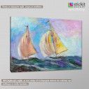 Canvas print Sailing boats, side