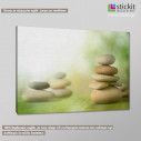 Canvas print Stone piles green, side