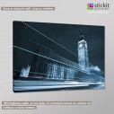 Canvas print London, Big Ben behind light beams, side