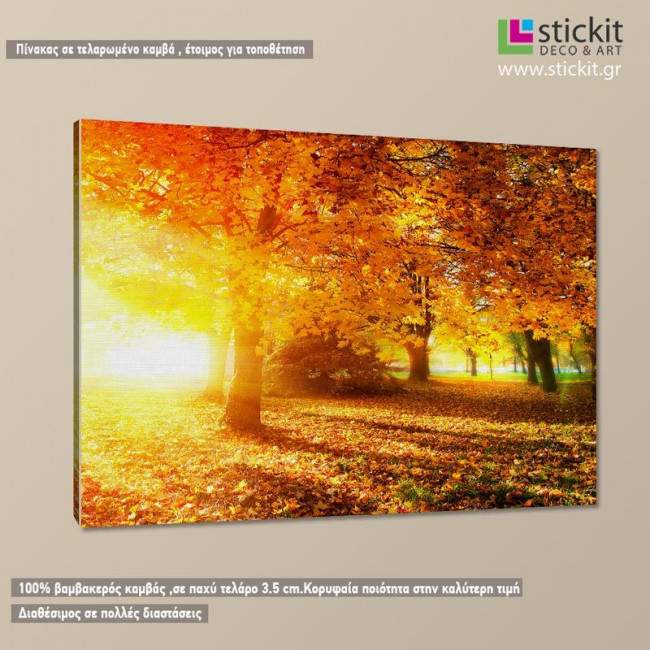 Autumn sunrise,  πίνακας σε καμβά, κοντινό