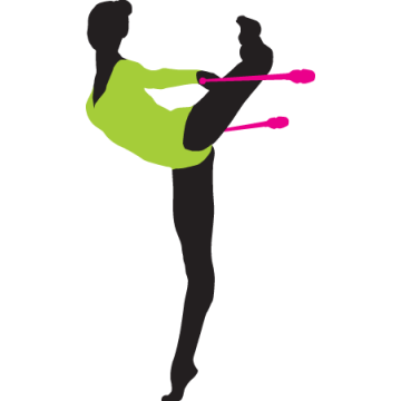 Wall stickers Rhythmic gymnastics, clubs 2