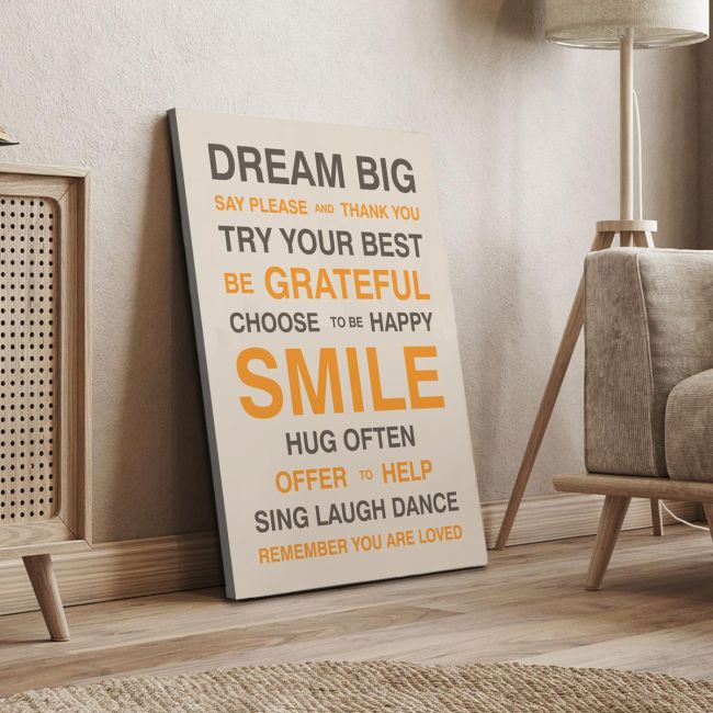 Canvas print Dream Big house rules Framed canvas View 4