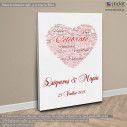 Canvas print Love heart word cloud