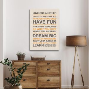 Πίνακας σε καμβά Love one another house rules Καμβάς τελαρωμένος Όψη 1 2