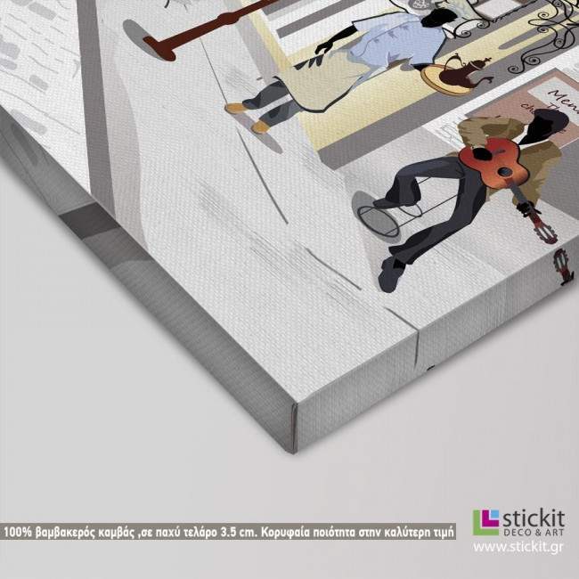 Street views in the old city I, πίνακας σε καμβά, λεπτομέρεια