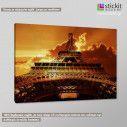 Canvas print Paris sunset, Eiffel tower sunset, side