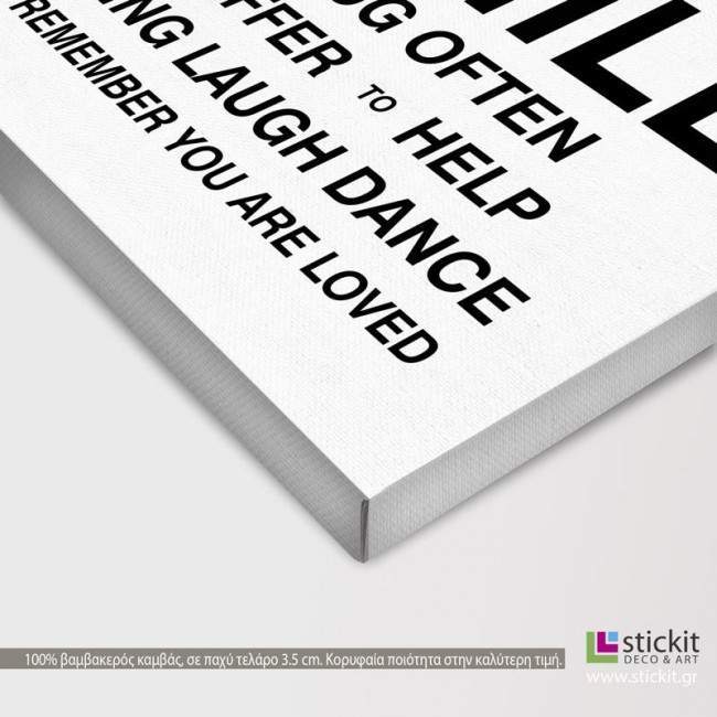 Canvas print Dream Big, house rules, detail