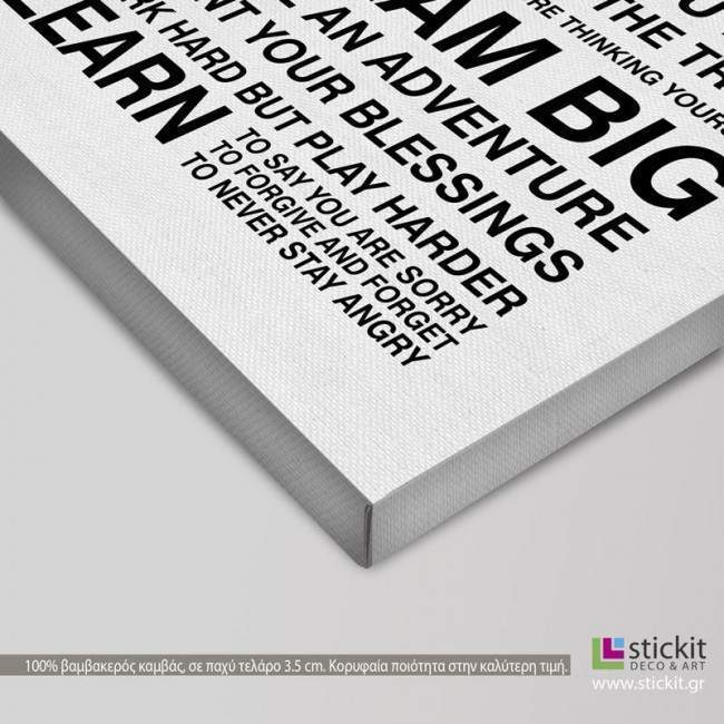 Canvas print Love one another, house rules, detail