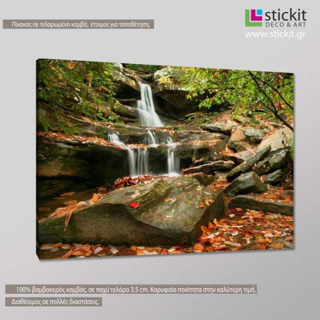 Autumn waterfall, πίνακας σε καμβά, κοντινό