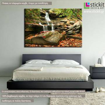 Canvas print Autumn waterfall