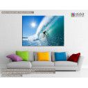 Canvas print Surfing the waves