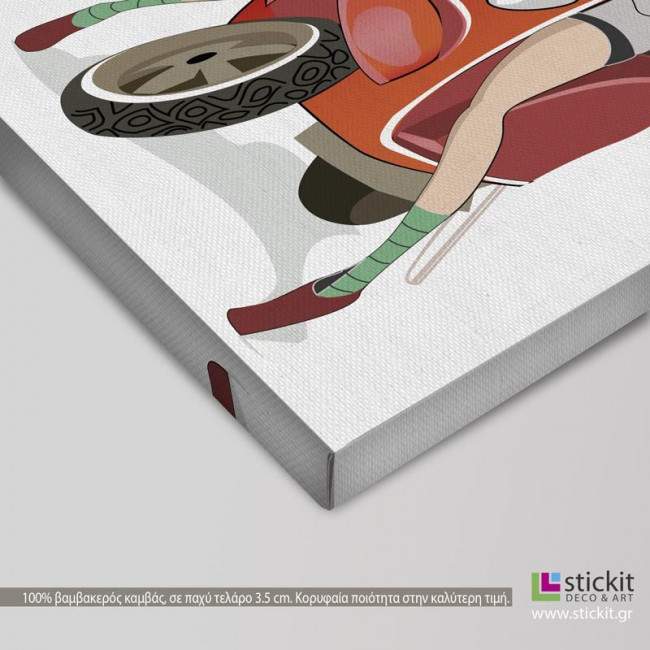 Canvas print Traveling on a scooter, detail