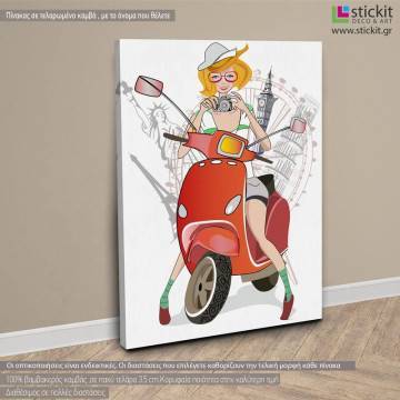 Canvas print Traveling on a scooter View 1 2