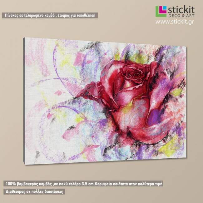 Canvas print Rose fashion illustration, side