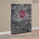 Canvas print Heart chalkboard, side