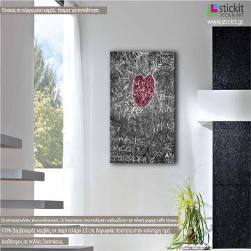 Πίνακας σε καμβά Heart chalkboard