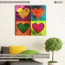 Canvas print Grunge hearts