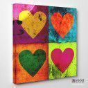 Canvas print Grunge hearts, side
