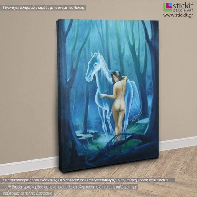 Canvas print Horse goddess, side