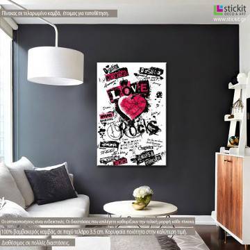 Πίνακας σε καμβά Love rocks