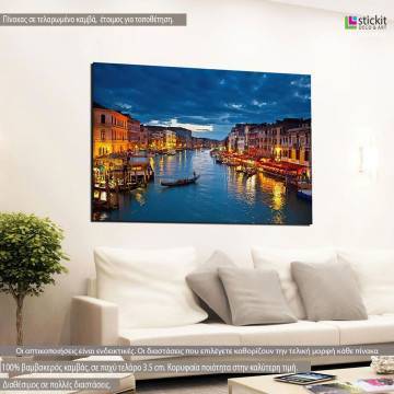 Canvas print Venice, Grand Canal at night, Venice