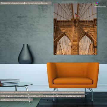 Canvas printNew York bridge, Brooklyn Bridge close up