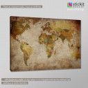 Παγκόσμιος χάρτης Vintage,  πίνακας σε καμβά, κοντινό