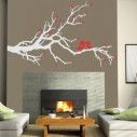 Wall stickers Birds of Love (Gray Red)