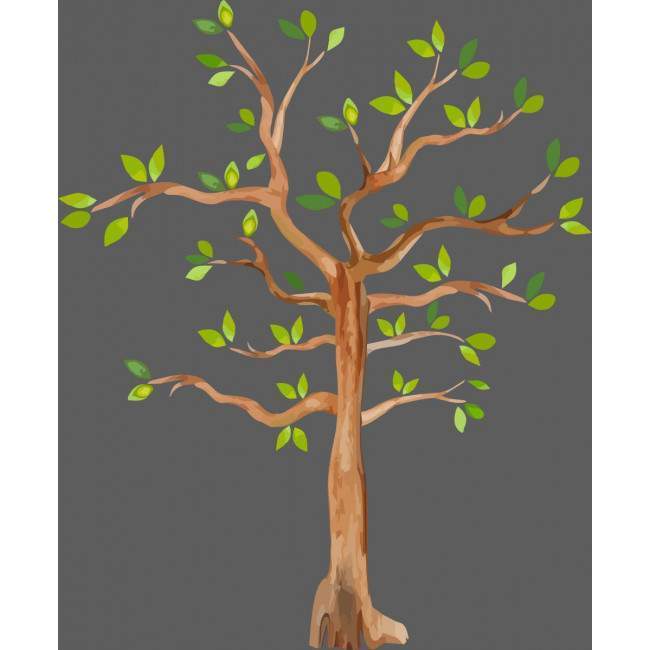 Watercolors tree, αυτοκόλλητο τοίχου, κοντινό