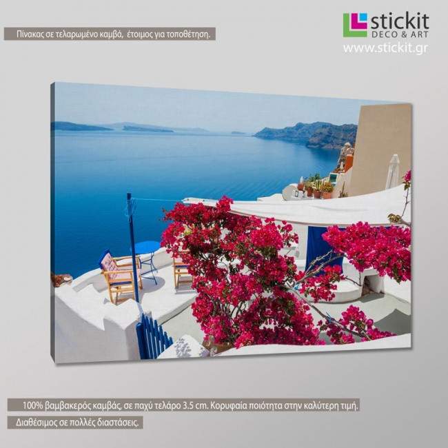 Canvas print Santorini view V, side
