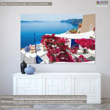 Πίνακας σε καμβά Santorini view V